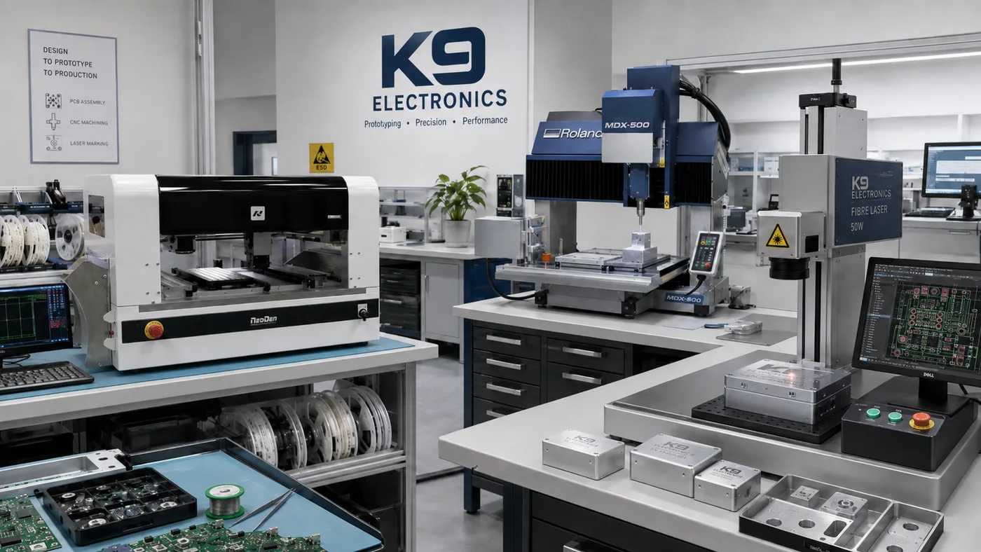 K9 Electronics production laboratory for OEM RF electronics and professional audio surveillance manufacturing